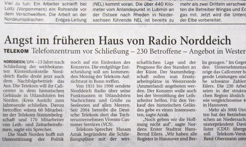 Norddeich Radio und nicht Radio Norddeich