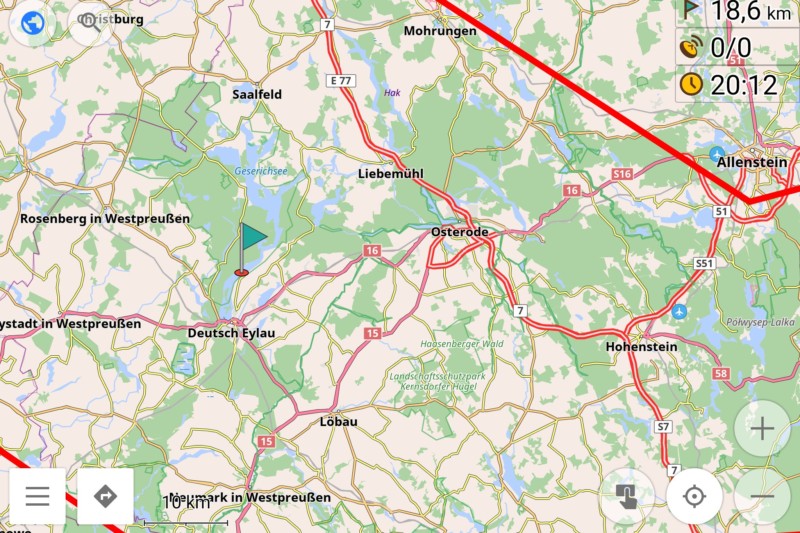 Der Campingplatz Szalkowo auf der Karte