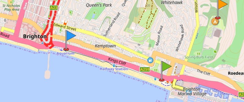 Karte von Brighton-Beach